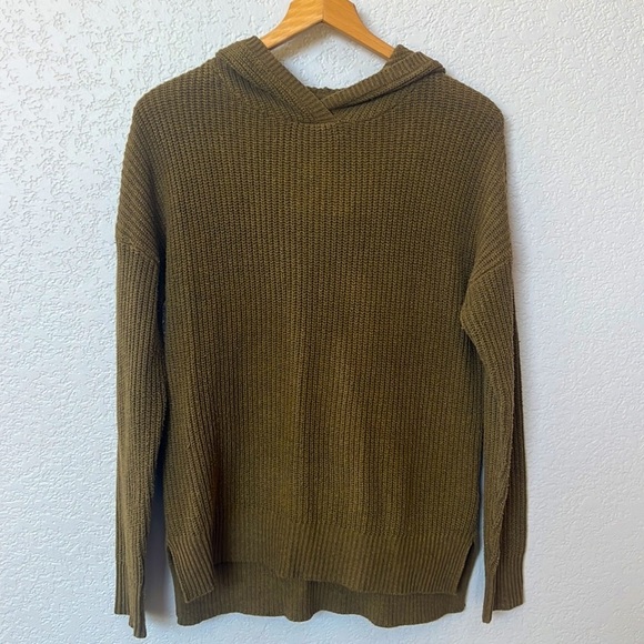 Cynthia Rowley Tops - Cynthia Rowley Hoodie Sweater Cable Knit Green size Small